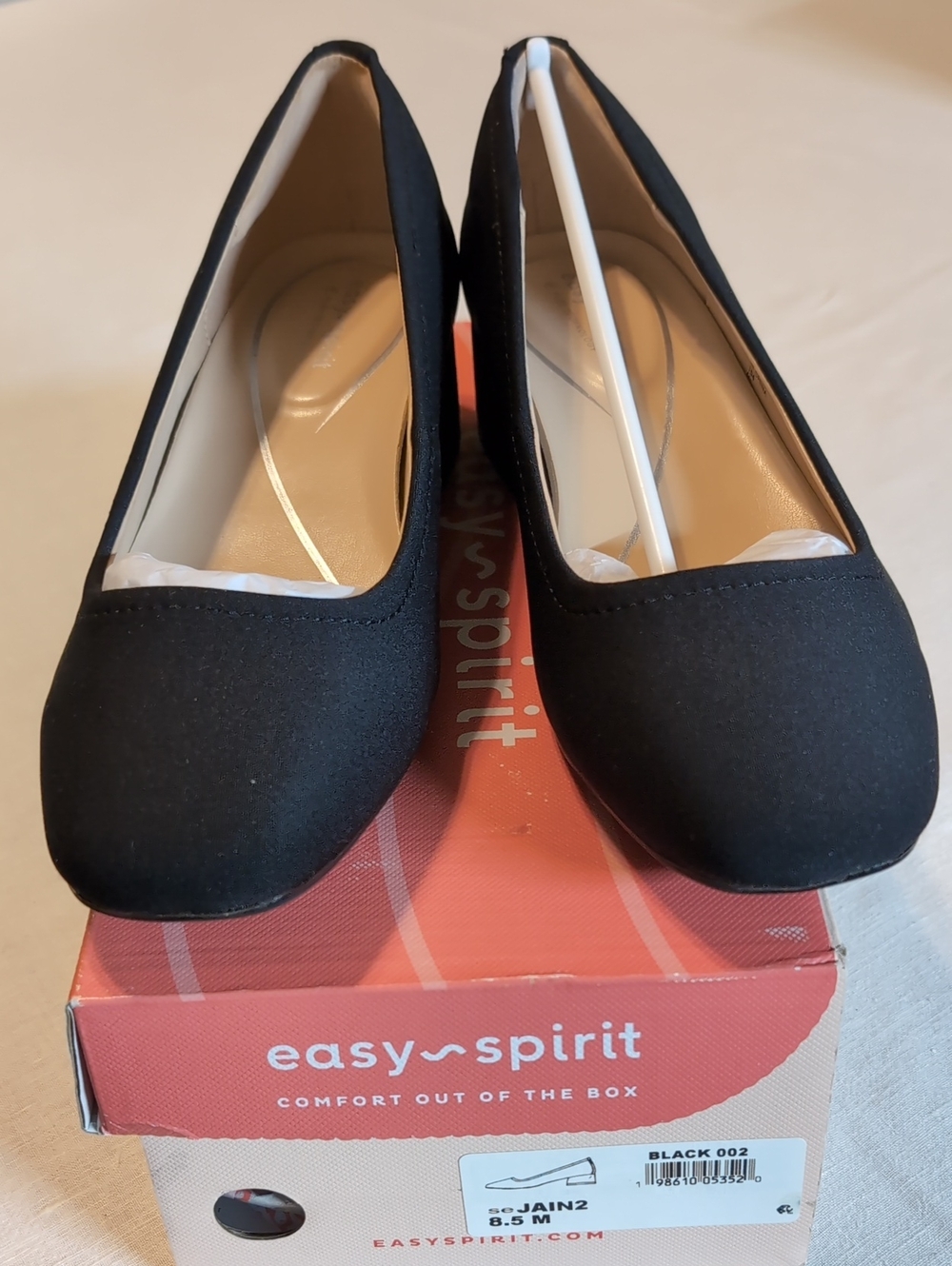Easy Spirit Black Classic Round-Toe Black Slip-On Flats 8.5 M